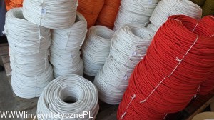 Lina Poliamidowa Pleciona 6MM z Rdzeniem Równoległym Cała Biała