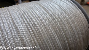 Lina Poliamidowa Pleciona 2.5MM bez Rdzenia cała Biała Wzmocniona i Impregnowana